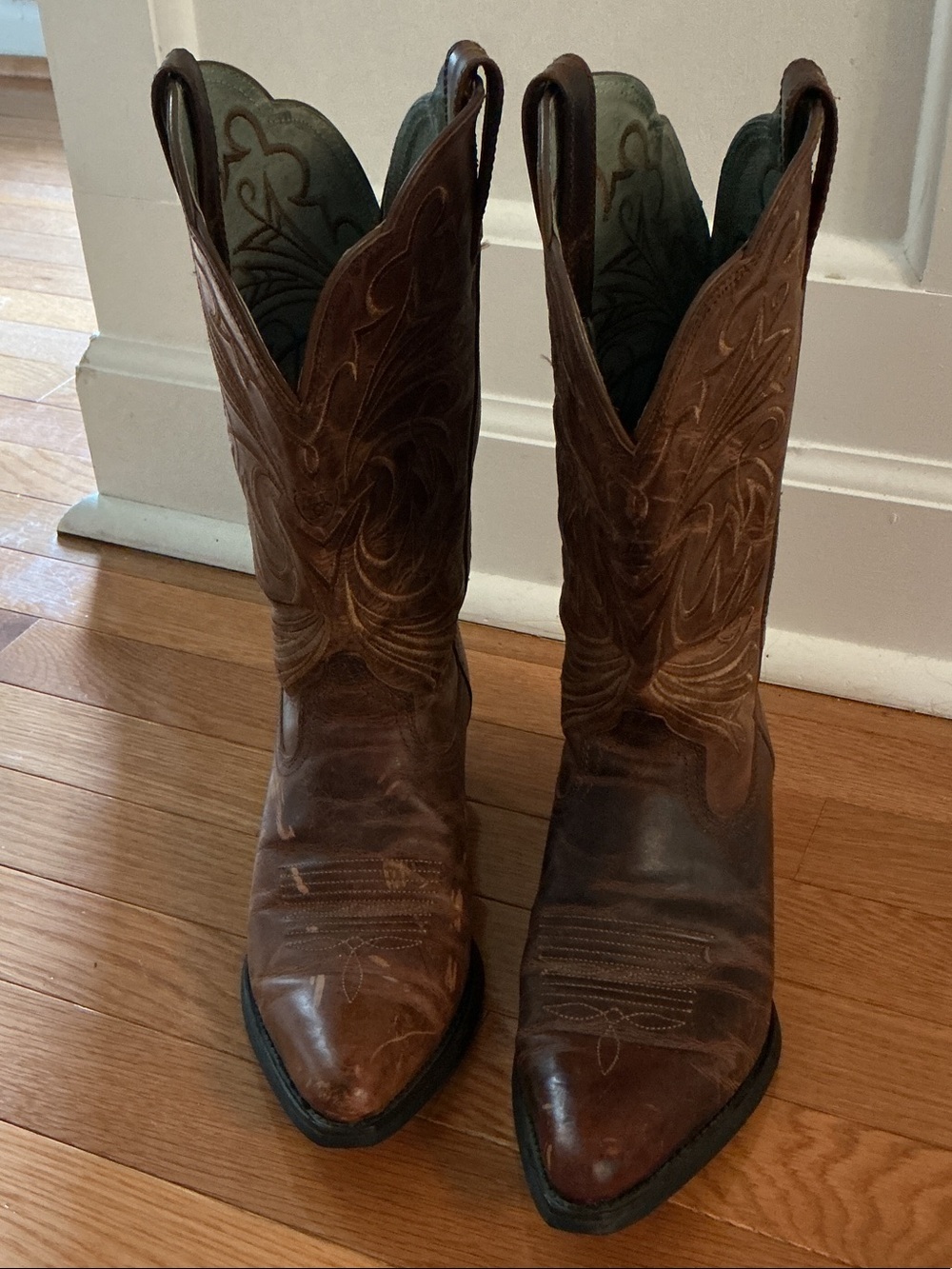 Women's Brown Leather Western Cowboy Boots